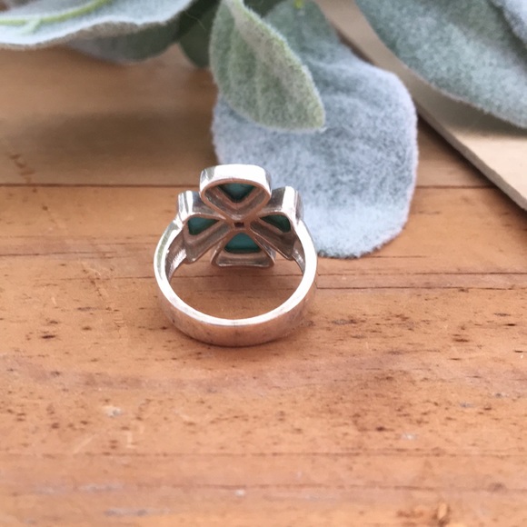[ Sterling Silver 925 Floral Turquoise Ring ] 5? - Picture 4 of 7
